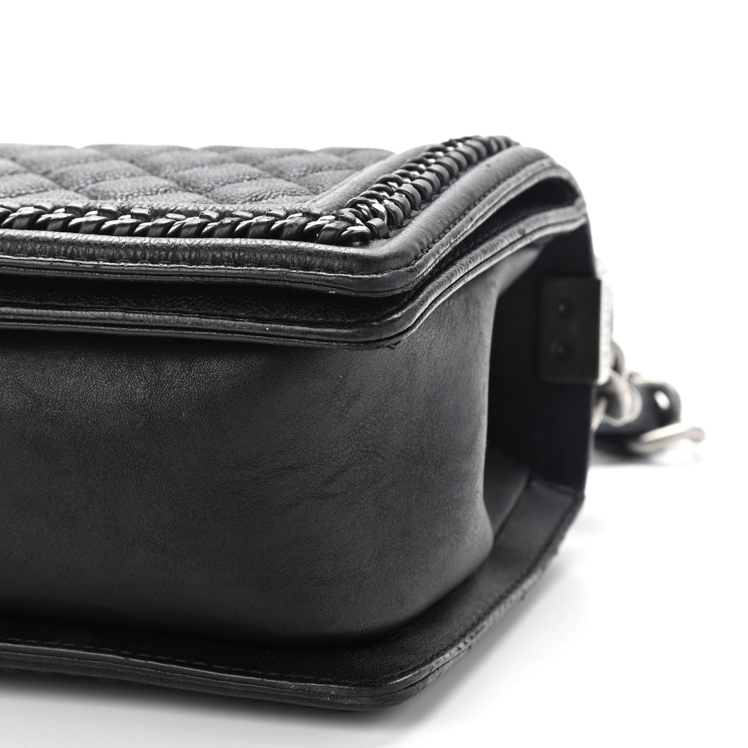 Chanel Goatskin Quilted Medium Boy Handle Flap Black 10 of 11