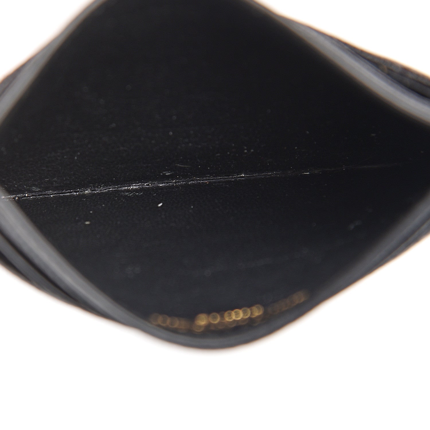 Saint Laurent Grain De Poudre Matelasse Chevron Monogram Credit Card Case Black 4 of 8