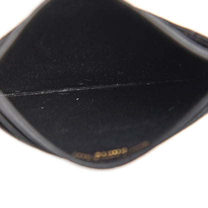 Saint Laurent Grain De Poudre Matelasse Chevron Monogram Credit Card Case Black 4 of 8