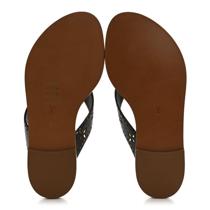 Louis Vuitton Monogram Sunny Flat Thong Sandals 37 Brown 6 of 9