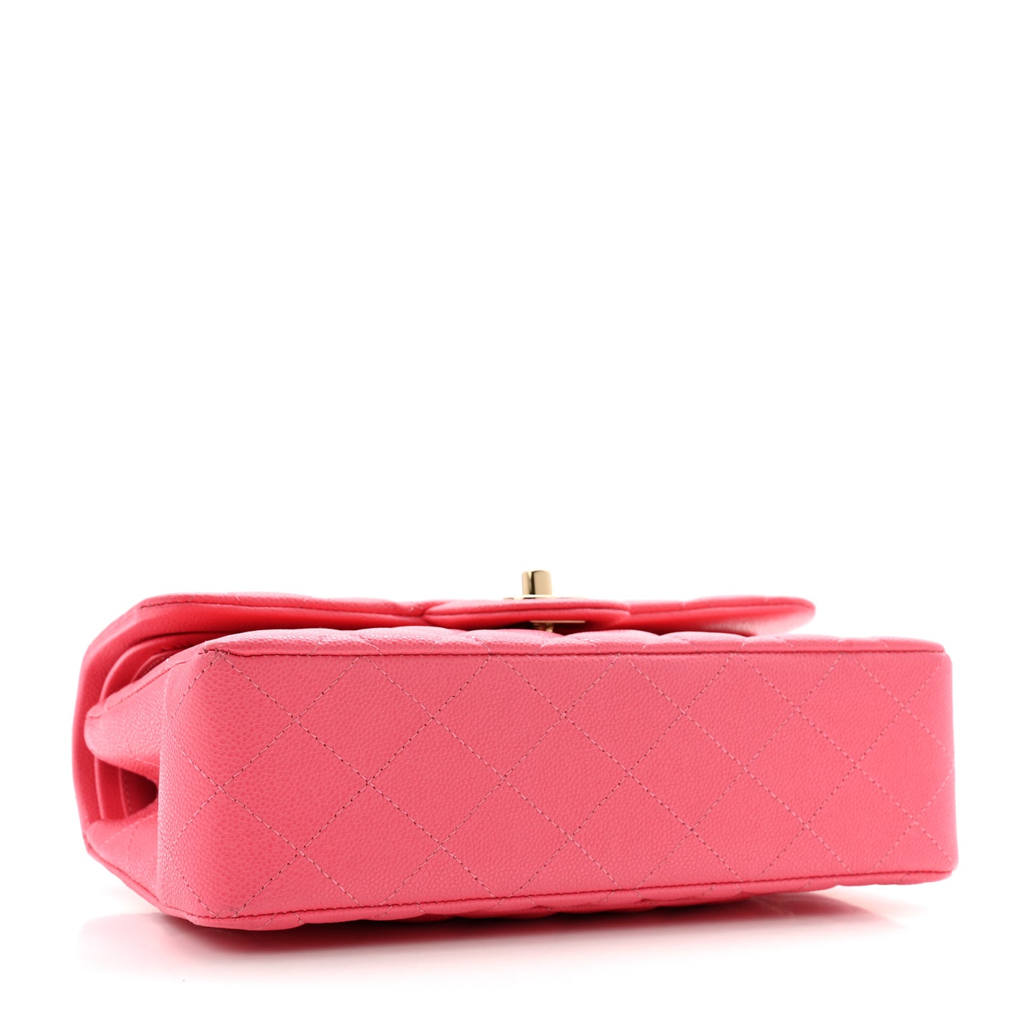 Shiny Caviar Quilted Small Double Pink