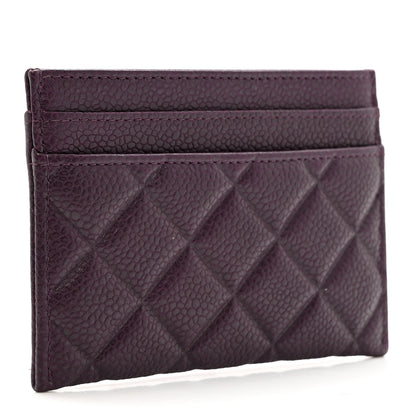 Chanel Caviar Quilted Diamond CC Card Holder Purple 3 of 9