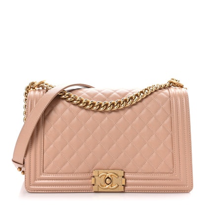 Chanel Caviar Quilted Medium Boy Flap Beige 1 of 9
