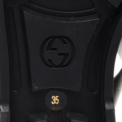 Gucci Rubber Crystal Womens Buckle Strap Sandals 35 Black 9 of 11