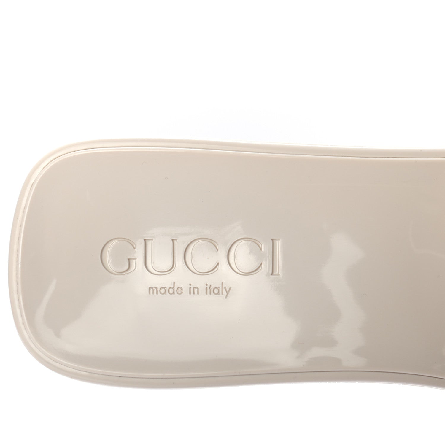 Gucci Rubber Gucci Logo Womens Platform 20/60mm Slide Sandals 36 Mystic White 6 of 8