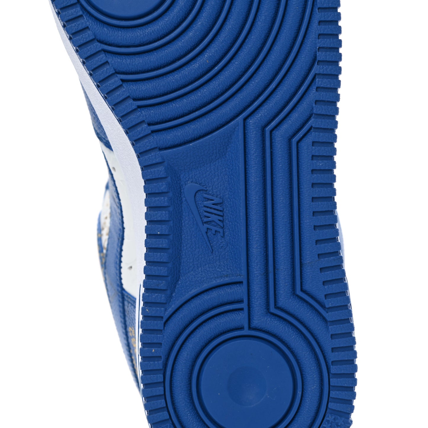X NIKE AIR FORCE 1 Calfskin Monogram Mens Sneakers 6 Blue