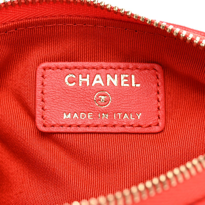 Chanel Lambskin Chevron Quilted Small Cosmetic Case Orange 6 of 7