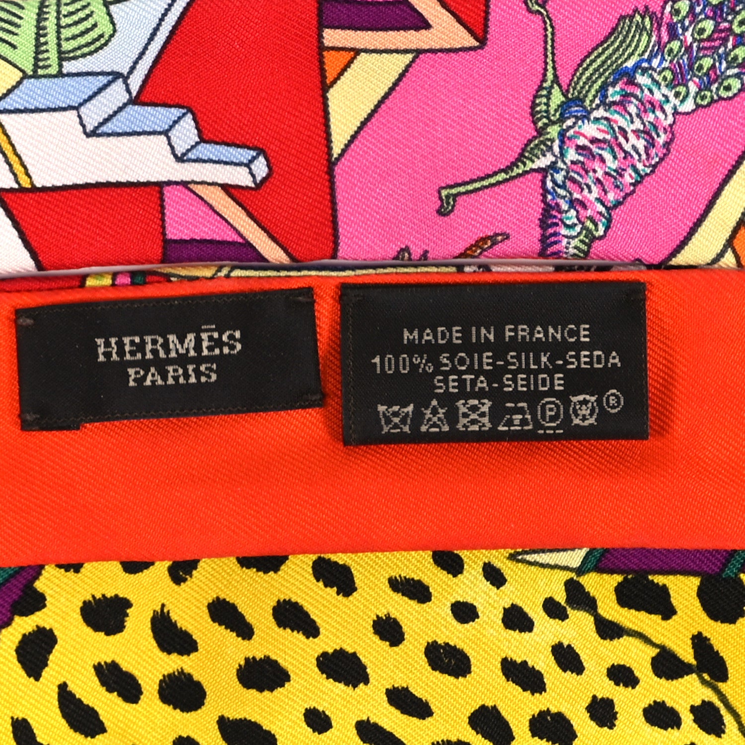 Hermes Silk Animapolis Twillon Jaune Vif Vert Geranium 3 of 3