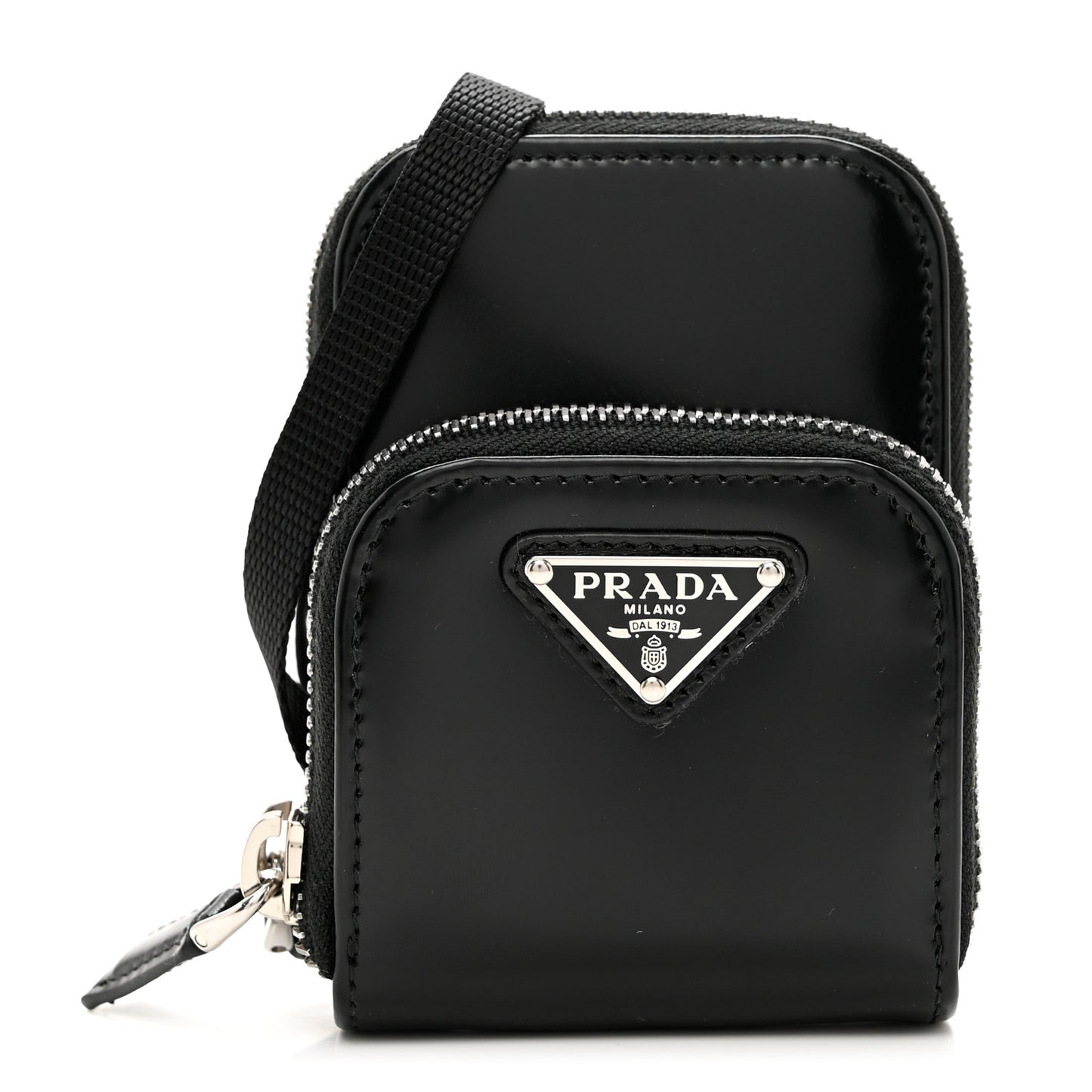 Brushed Calfskin Mini Crossbody Pouch Black