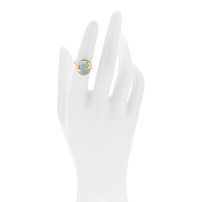 Tiffany 18K Yellow Gold Blue Topaz Paloma Picasso Olive Leaf Ring 49 5 2 of 8