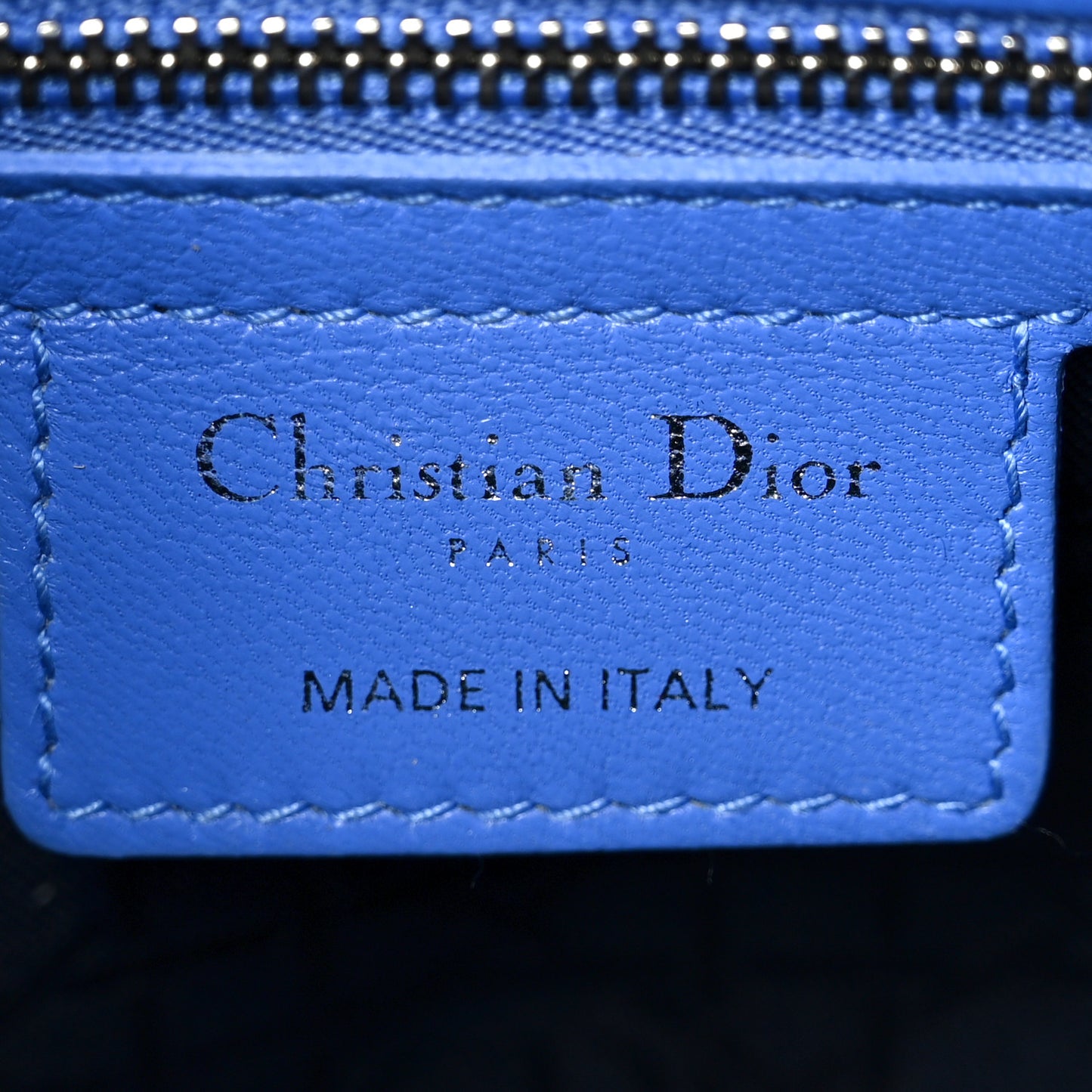 Lambskin Cannage Medium Lady Dior Blue Persan