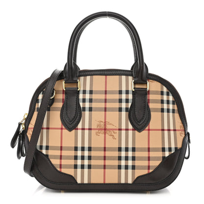 Burberry Haymarket Check Small Orchard Bowling Bag Chocolate 1 of 14