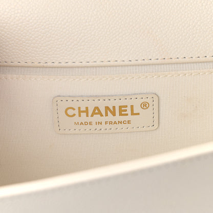Chanel Caviar Quilted Medium Boy Flap White 6 of 12