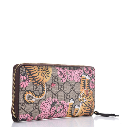 Gucci GG Supreme Monogram Bengal Zip Around Wallet Beige Pink 3 of 7
