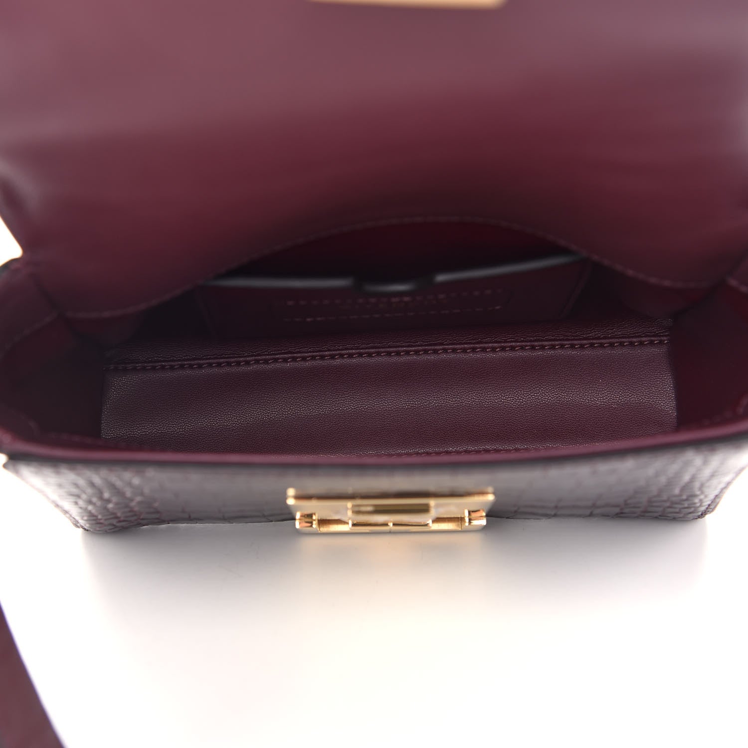 Givenchy Calfskin Crocodile Embossed Eden Mini Top Handle Burgundy 5 of 8