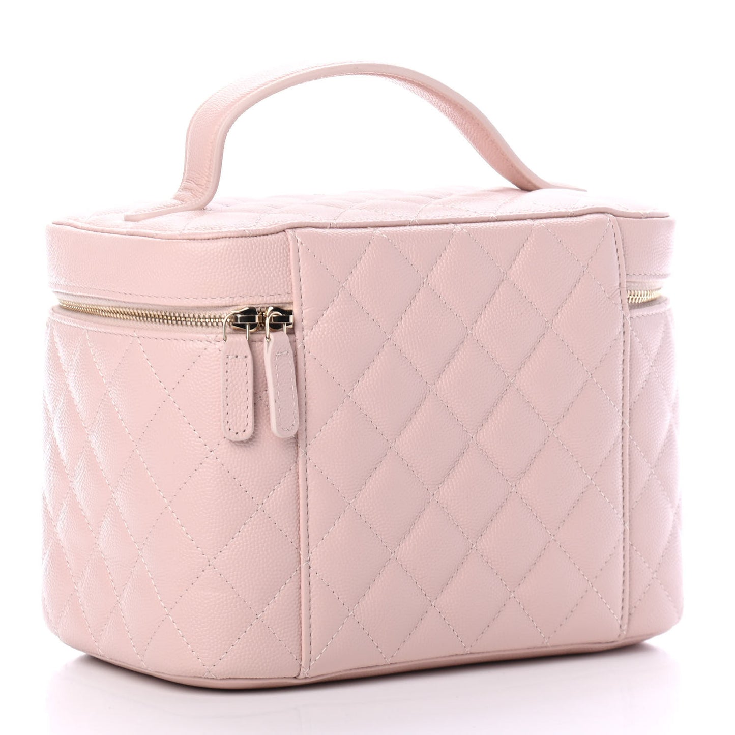 Caviar Quilted Large Vanity Pouch Light Pink