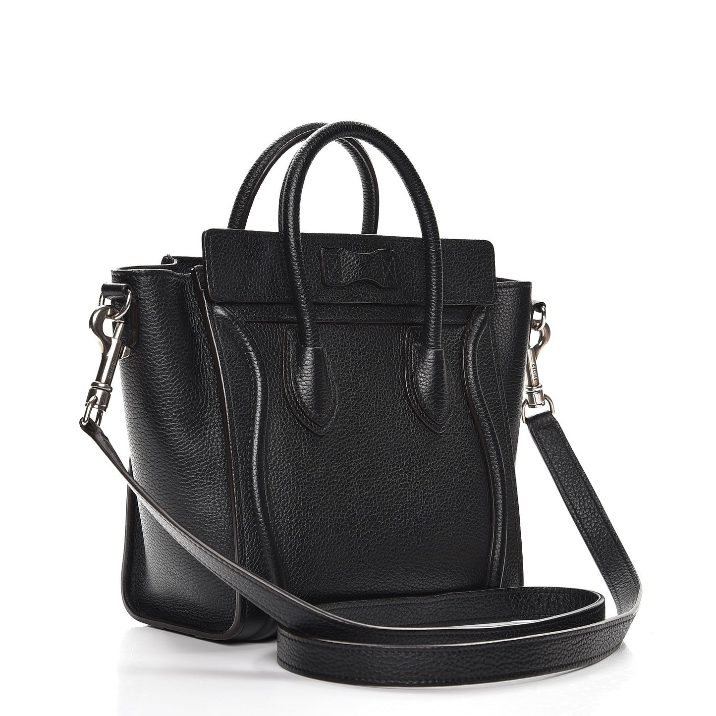 Drummed Calfskin Nano Luggage Black