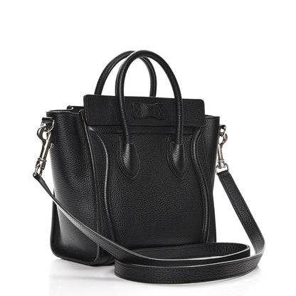 Celine Drummed Calfskin Nano Luggage Black 4 of 8