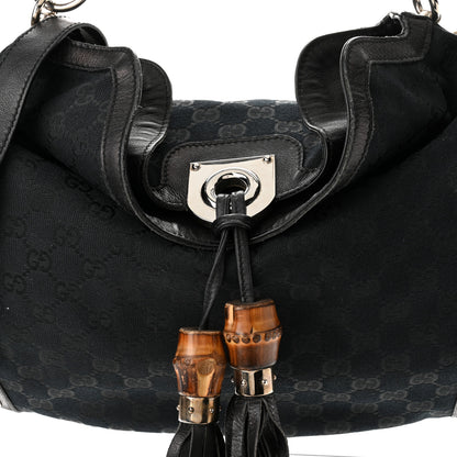 Gucci Monogram Medium Indy Top Handle Hobo Black 8 of 10