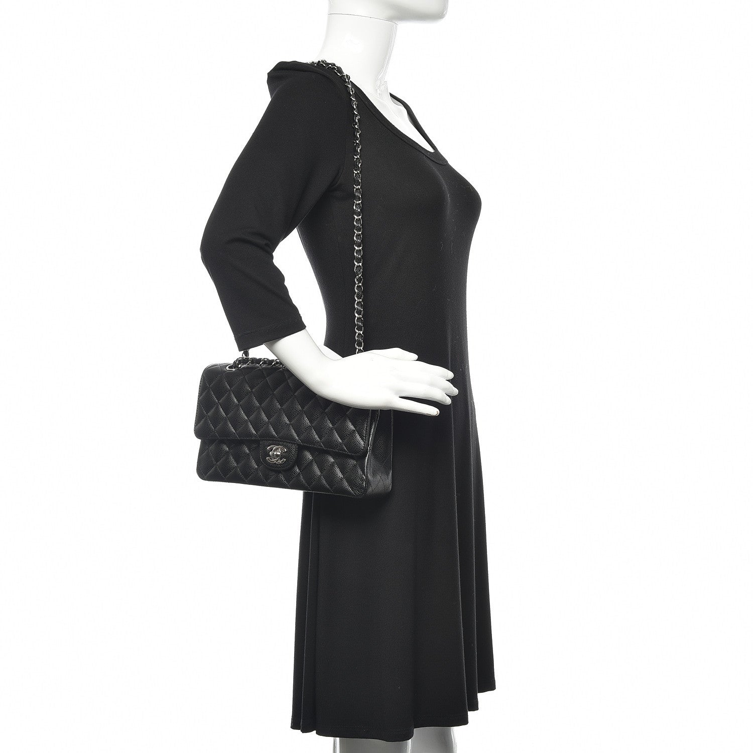 Chanel Caviar Quilted Medium Double Flap Black 2 of 11