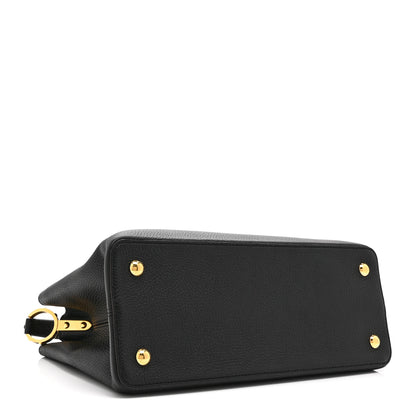 Louis Vuitton Taurillon Capucines MM Black Fuchsia 4 of 10