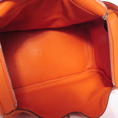 Hermes Taurillon Clemence Lindy 34 Orange 5 of 9