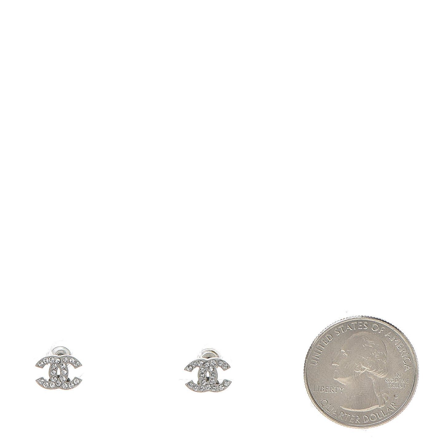 Crystal Mini Timeless CC Earrings Silver