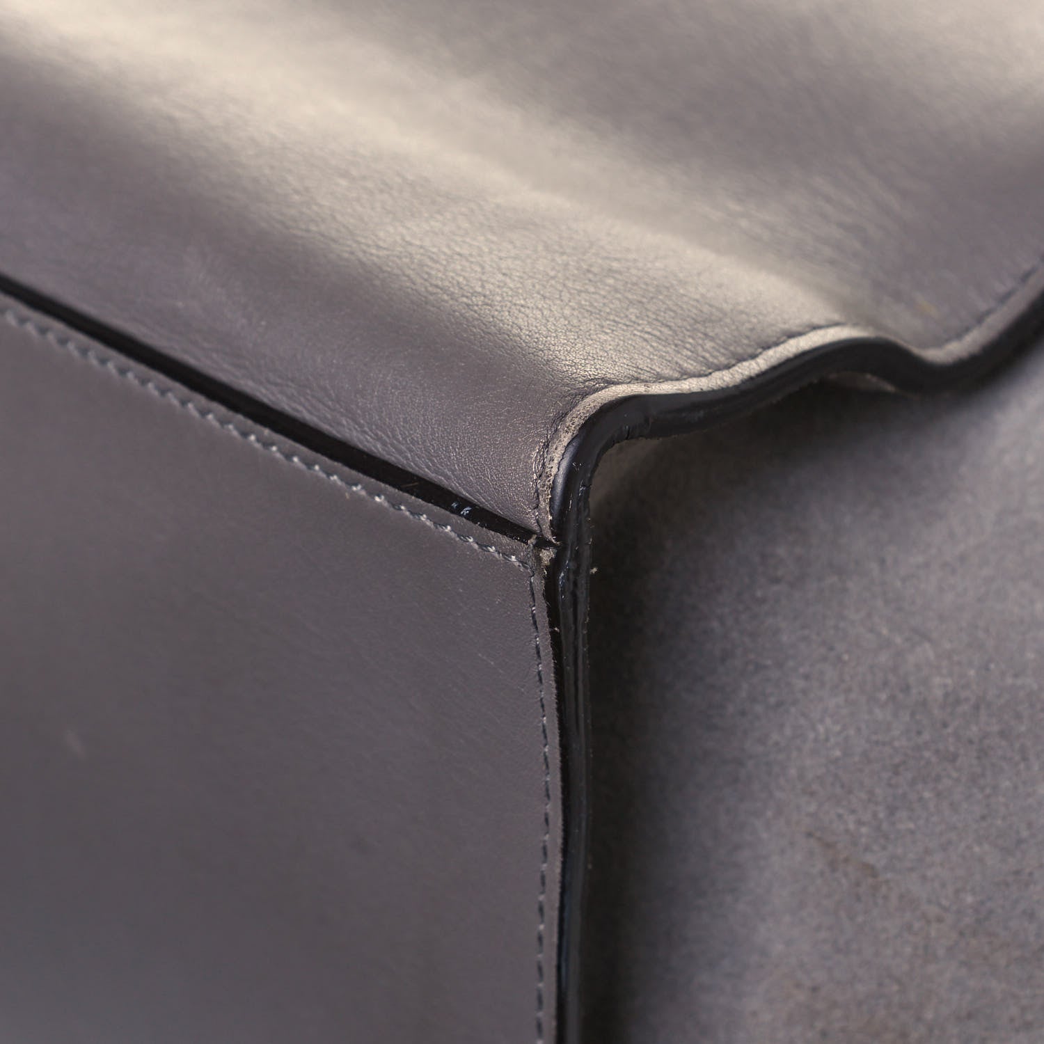 Celine Crocodile Embossed Nubuck Medium Trapeze Grey 12 of 24