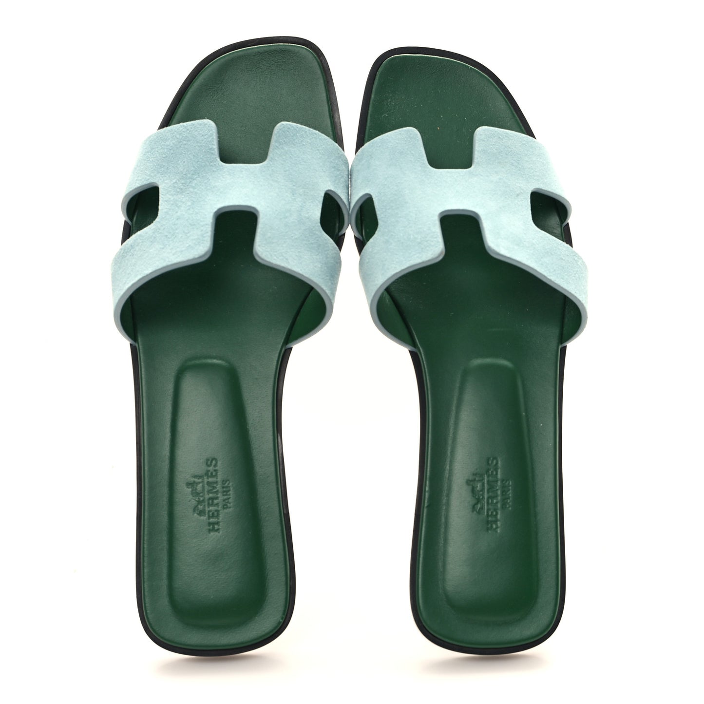 Suede Goatskin Oran Sandals 38.5 Vert D'eau Vert Anglais