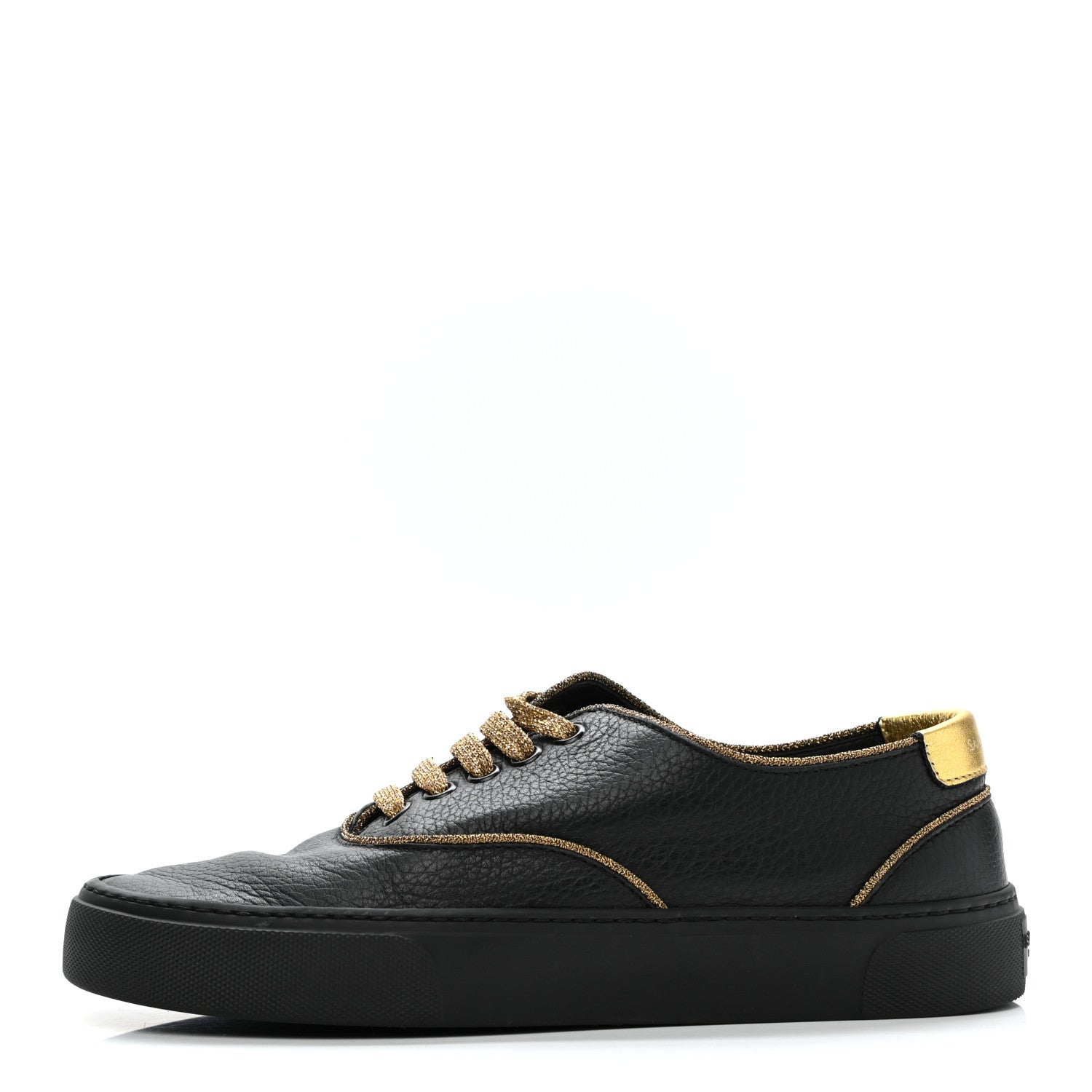 Saint Laurent Nappa Venice Sneakers 37 Black Gold 1 of 10