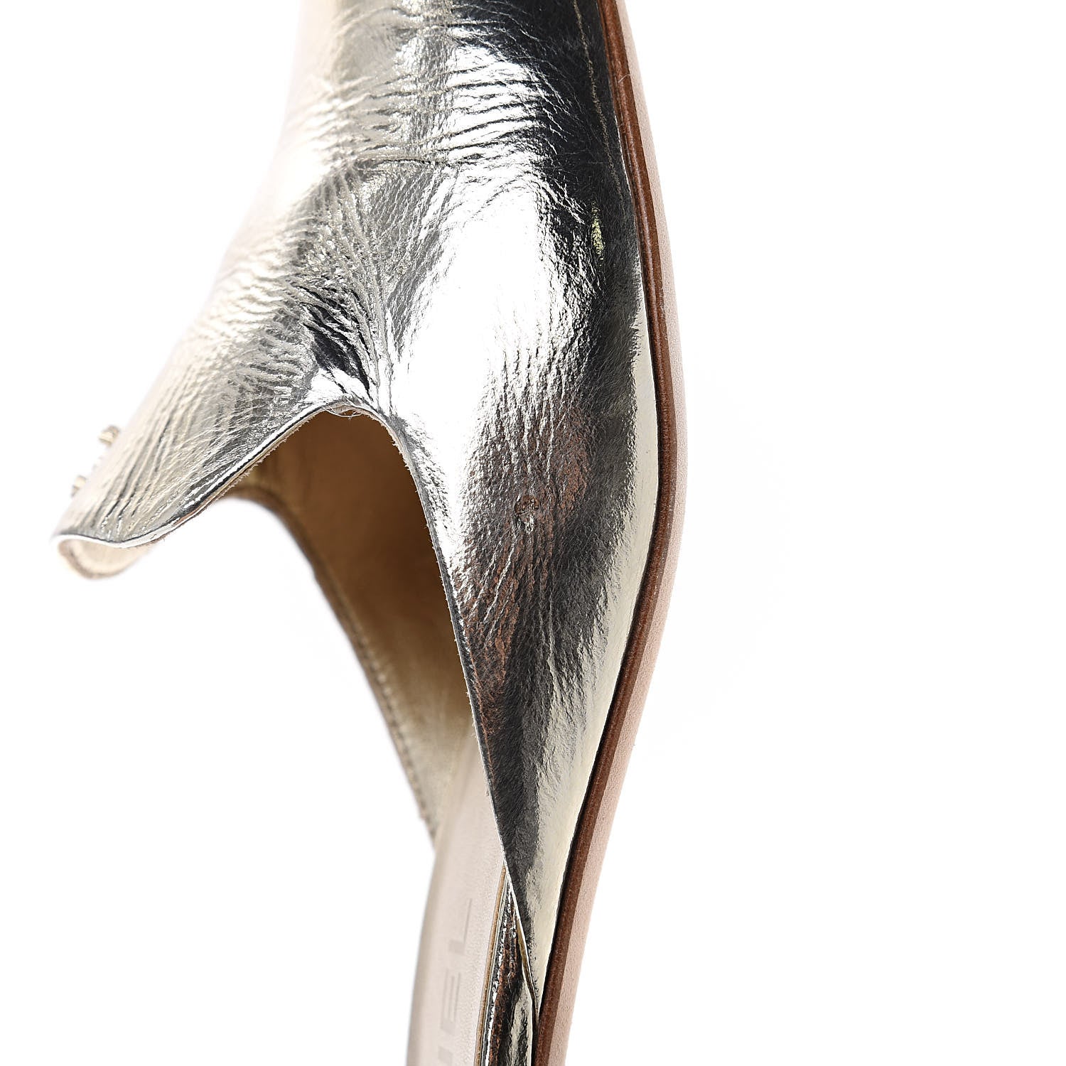 Chanel Metallic Sheepskin Mules 37.5 Gold 9 of 11