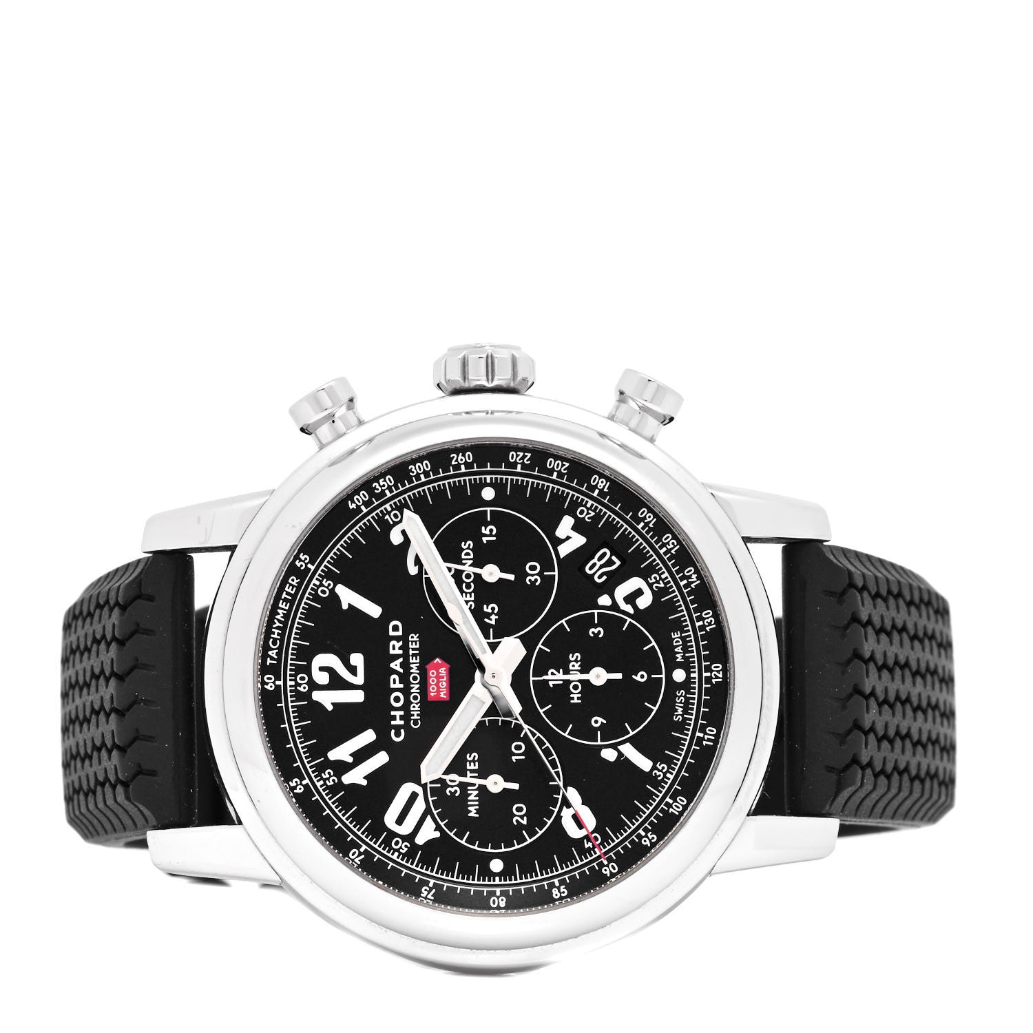 Chopard Stainless Steel Rubber 42mm 1000 Mille Miglia Classic Chronograph Automatic Watch Black 2 of 5