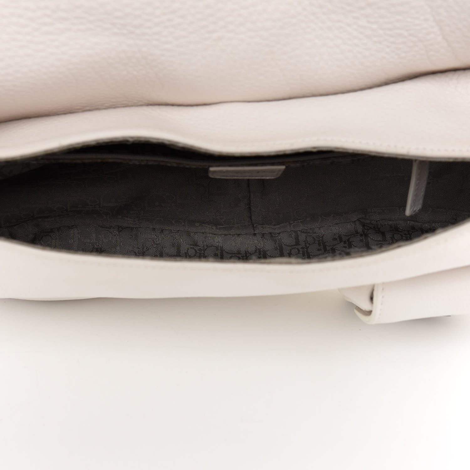 Christian Dior Calfskin Whipstitch Gaucho Double Saddle Bag White 5 of 13