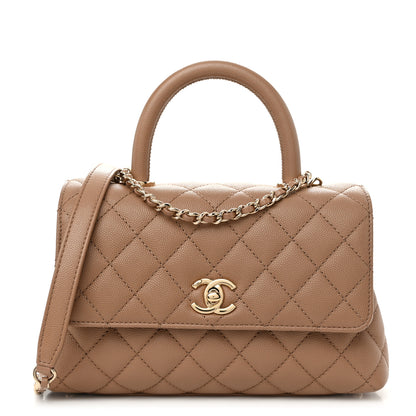 Chanel Caviar Quilted Mini Coco Handle Flap Beige 1 of 10