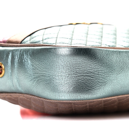 Gucci Laminated Nappa Trapuntata Small Zumi Shoulder Bag Rosa Lago Rame 8 of 8