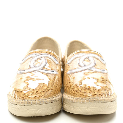 Chanel PVC Raffia CC Espadrilles 39 Beige 2 of 9