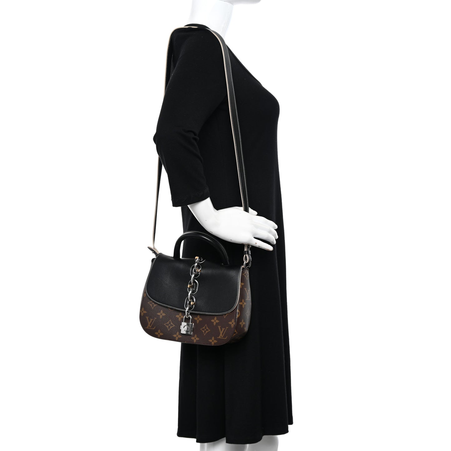 Calfskin Monogram Chain It Bag PM Black