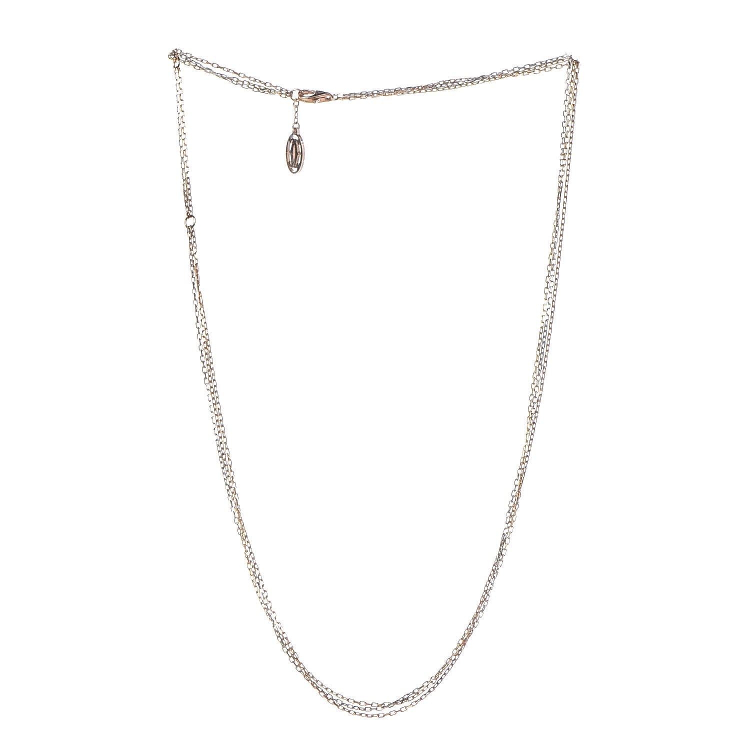 Cartier 18K Pink Yellow White Gold Three Chain Necklace 3 of 5