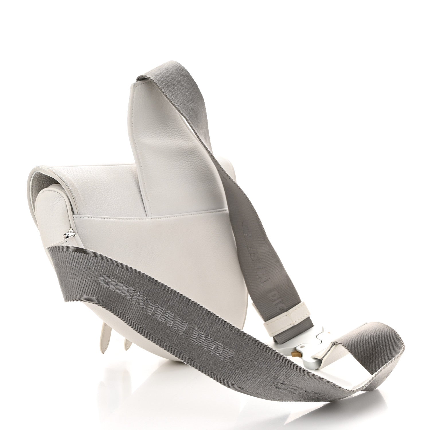 Christian Dior Grained Calfskin Mens Saddle Bag Latte 3 of 10