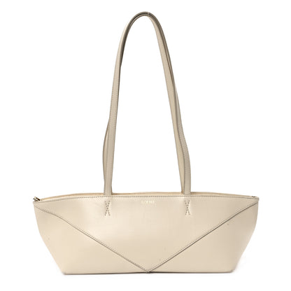 Loewe Shiny Calfskin Mini Cropped Puzzle Fold Tote White 1 of 11