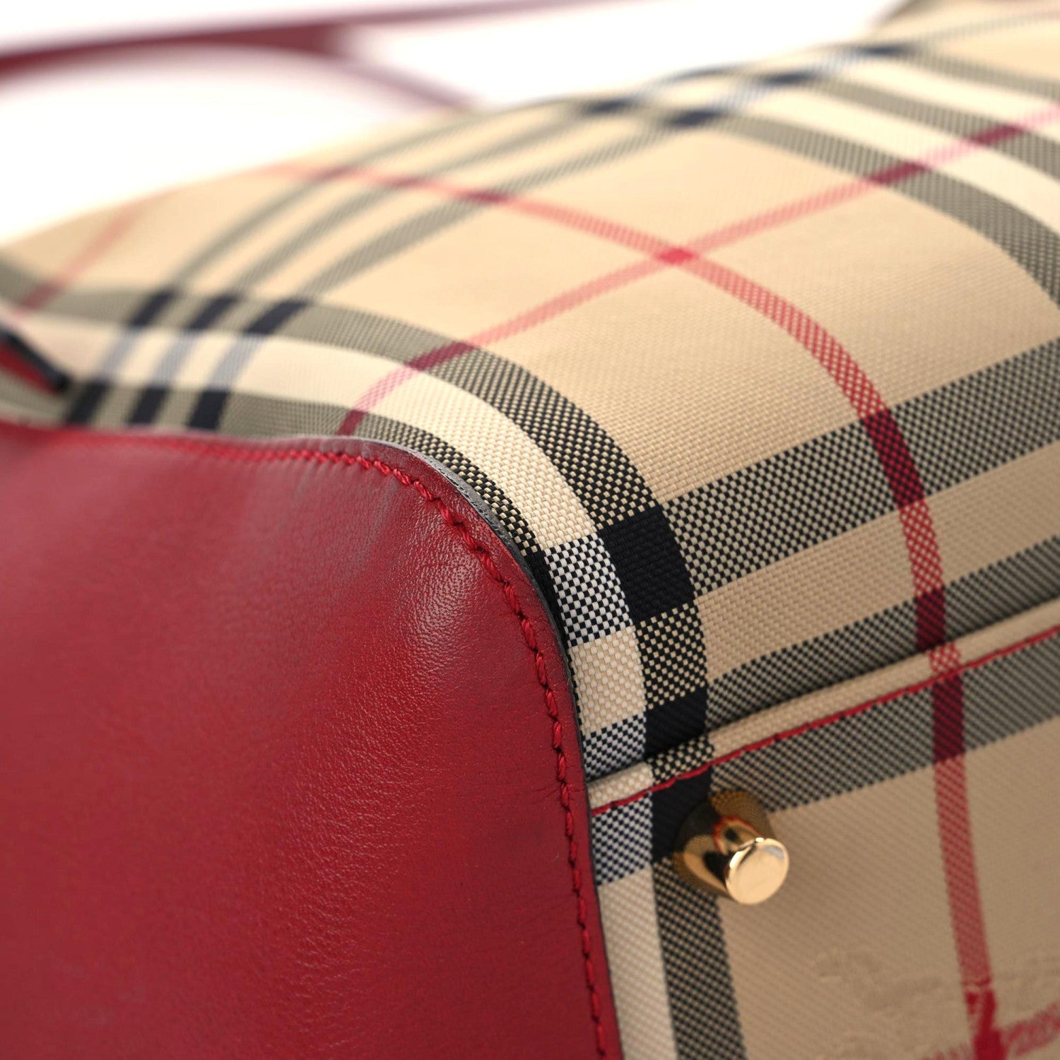Burberry Horseferry Check Small Canterbury Tote Honey Parade Red 10 of 13