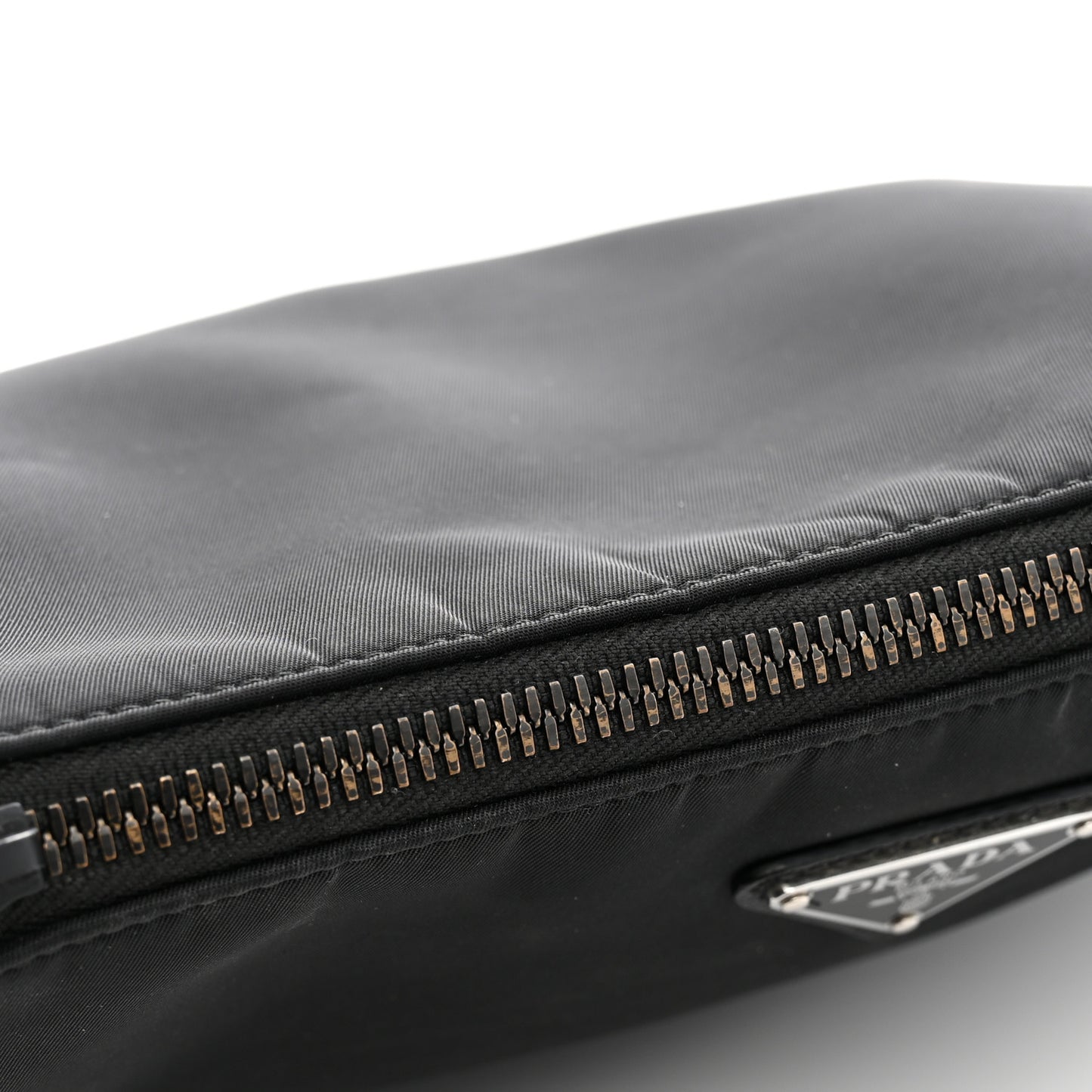 Re-Nylon Saffiano Pocket Zippered Shoulder Bag Black