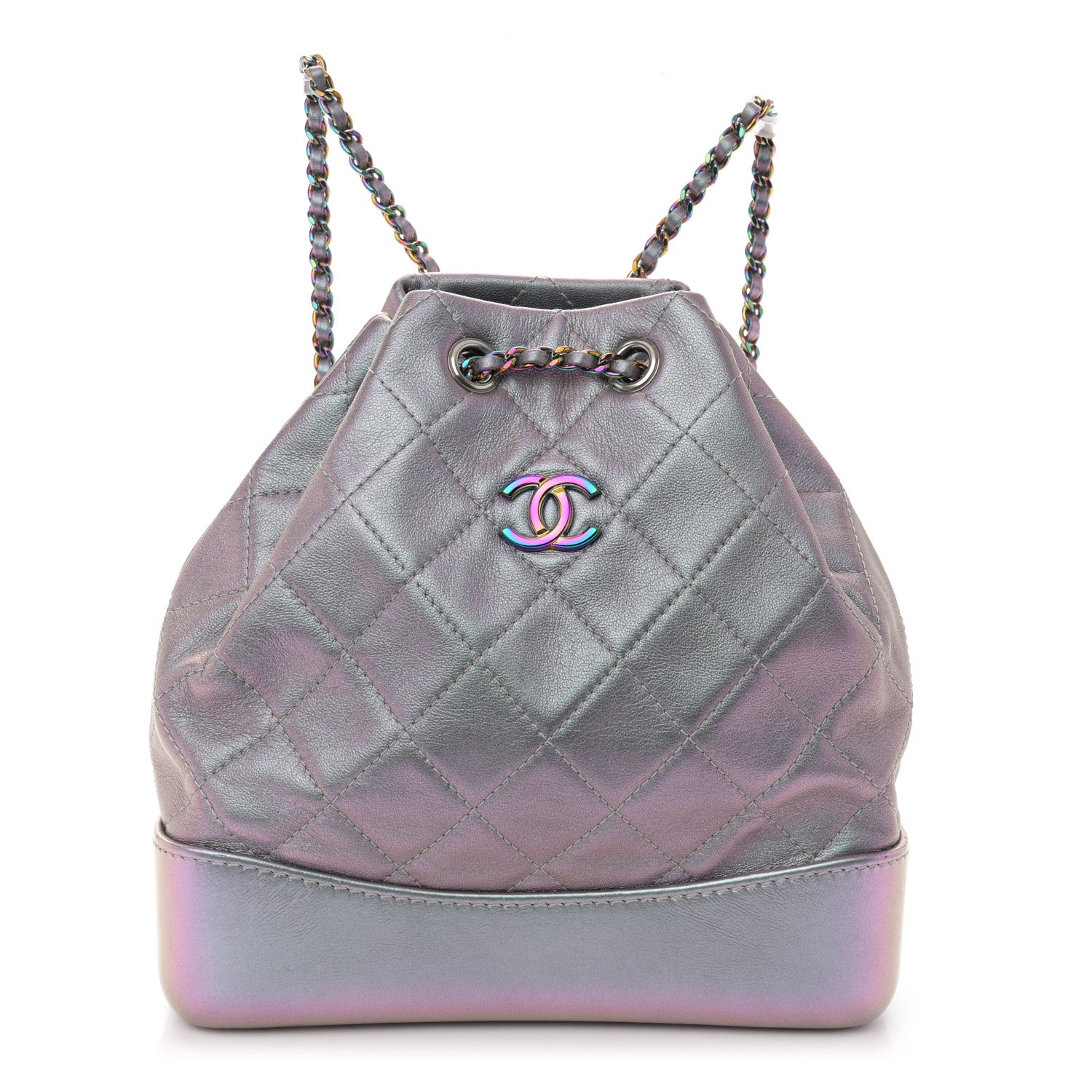 Chanel Iridescent Lambskin Calfskin Small Quilted Gabrielle Backpack Light Purple 1 of 10