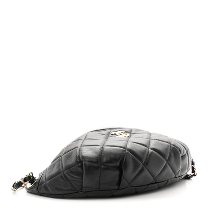 Chanel Lambskin Quilted Resin Bi-Color Waist Bag Fanny Pack Black 4 of 10