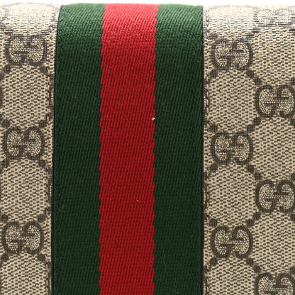 Gucci GG Supreme Monogram Textured Calfskin Web Medium Ophidia Shopping Tote Beige Ebony New Acero 11 of 11
