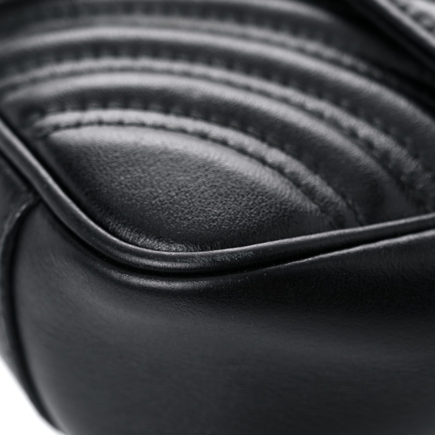 Gucci Calfskin Matelasse Mini GG Marmont Shoulder Bag Black 10 of 25