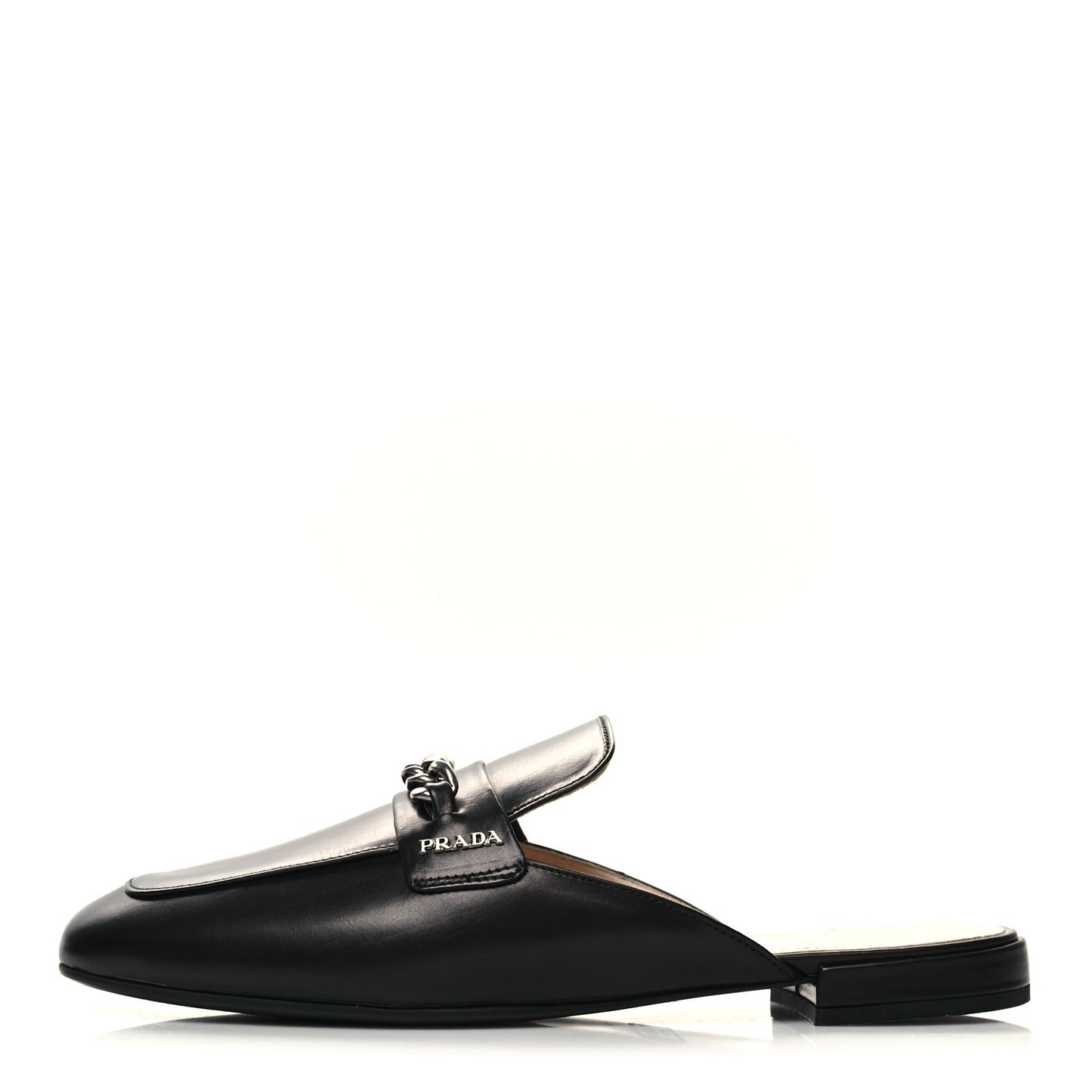 Vitello Lux Chain Mules 37 Black