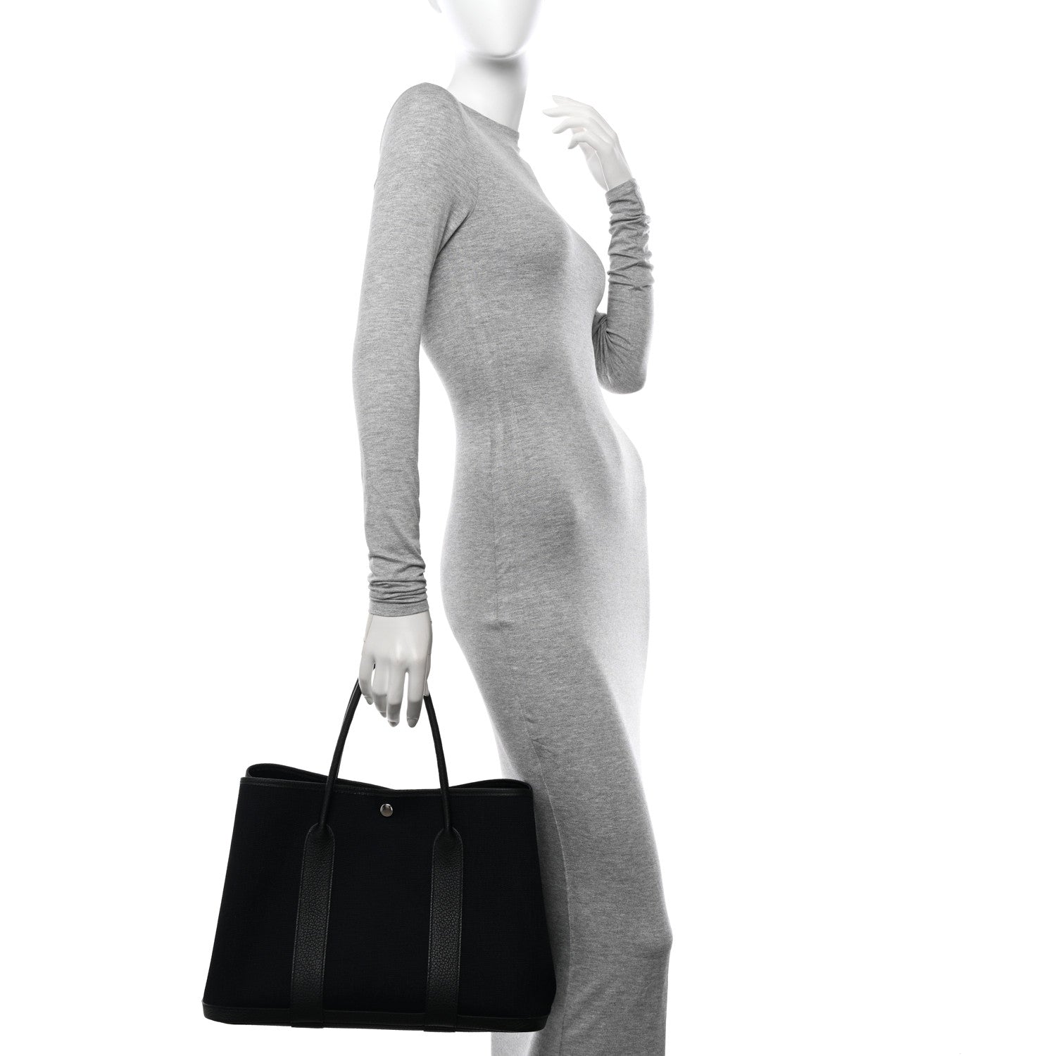 Hermes Toile Militaire Negonda Garden Party Tote 36 MM Black 3 of 11
