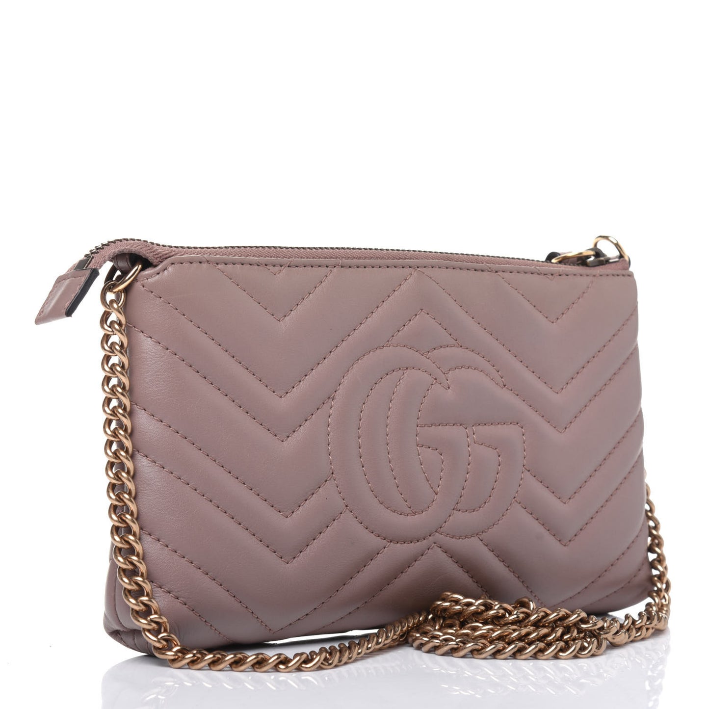 Calfskin Matelasse Mini GG Marmont Chain Bag Porcelain Rose