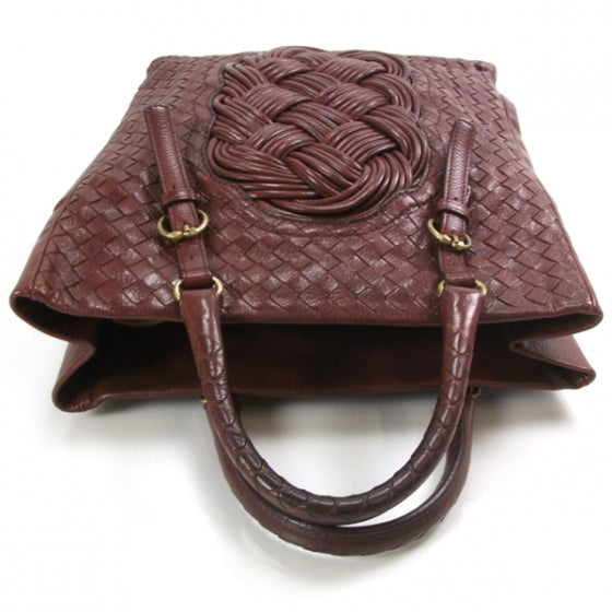 Bottega Veneta Nappa Intrecciato Tote Dark Red 6 of 11